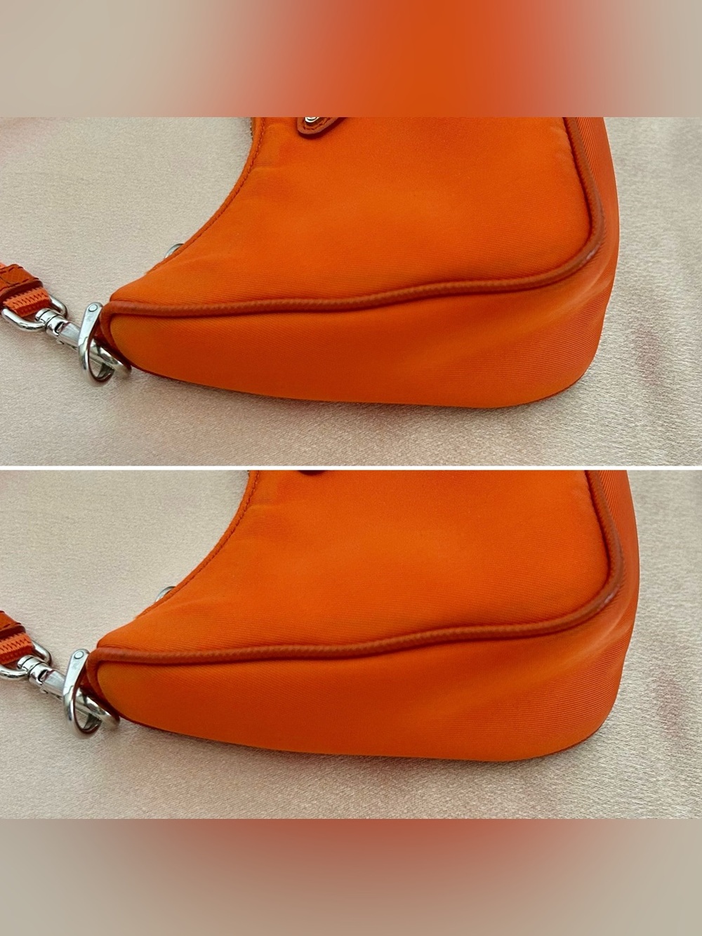 Auth. Prada Orange Tessuto Nylon MINI Bag - Picture 12 of 15